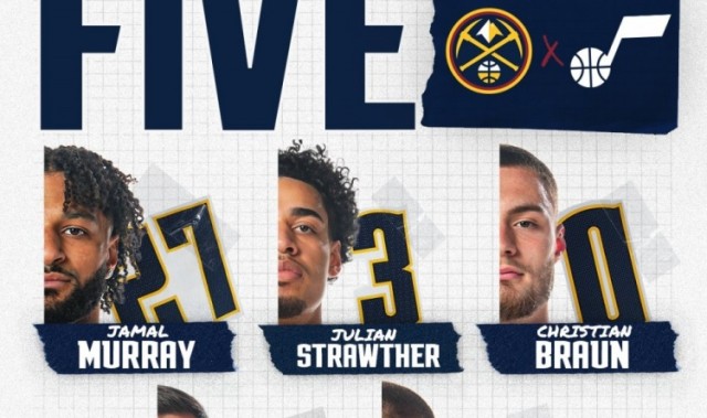 开云-双塔！掘金新首发：瓦兰+约基奇+穆雷+布劳恩+斯特劳瑟